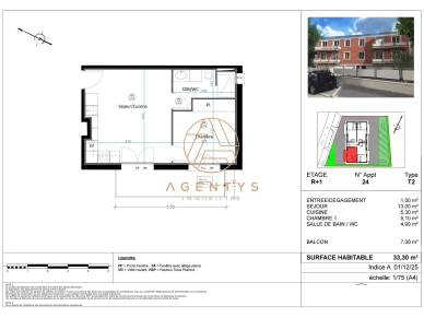 Appartement à vendre 2 pièces de 33,3 m² à Le Perreux-sur-Marne