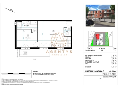 Appartement à vendre 2 pièces de 43,3 m² à Le Perreux-sur-Marne