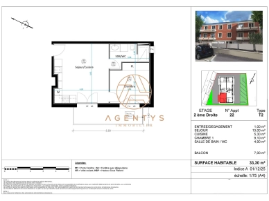 Appartement à vendre 2 pièces de 33,3 m² à Le Perreux-sur-Marne